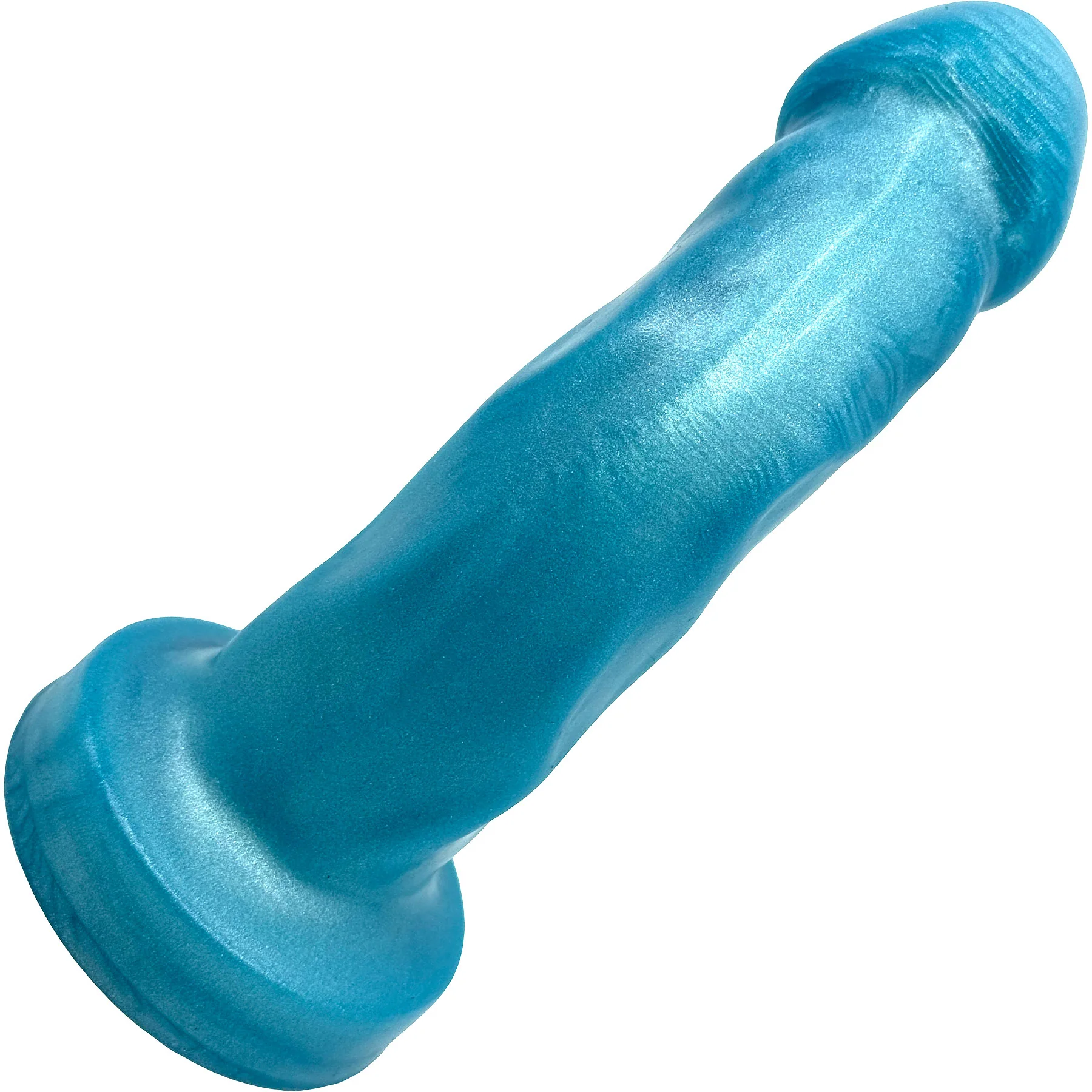 Splendid Dual-Density 6.5" Silicone Dildo By Uberrime - Medium, Mermaid Blue - Image 3