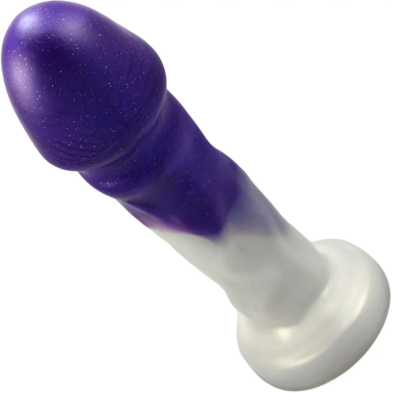 Splendid Dual-Density 6.5" Silicone Dildo By Uberrime - Medium, Pearl & Orchid - Image 4