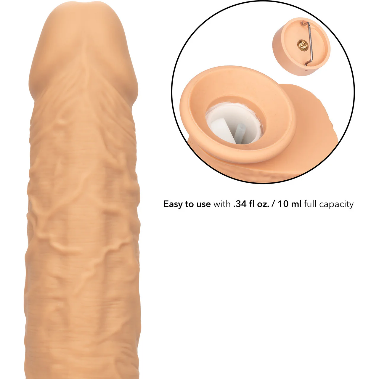 Squirting Fuck Stick 9" Vibrating Realistic Silicone Suction Cup Dildo By CalExotics - Vanilla - Image 14