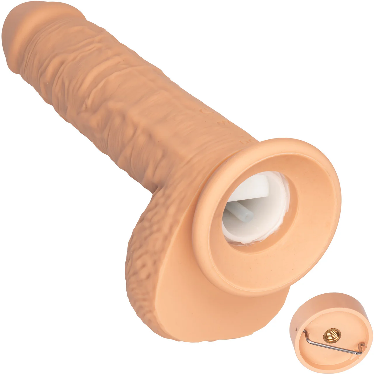 Squirting Fuck Stick 9" Vibrating Realistic Silicone Suction Cup Dildo By CalExotics - Vanilla - Image 6