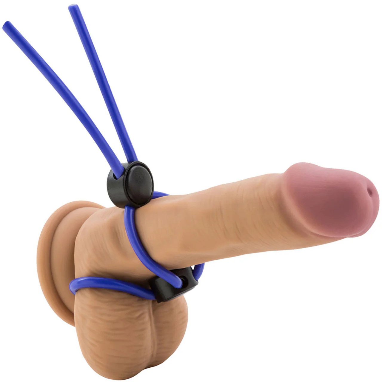 Stay Hard Silicone Double Loop Cock Ring By Blush Novelties - Blue - Image 4