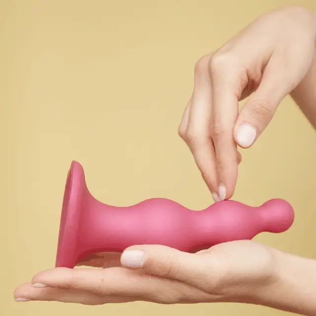 Strap-on-Me Hybrid Collection Beads Silicone Suction Cup Dildo - Large - Image 8
