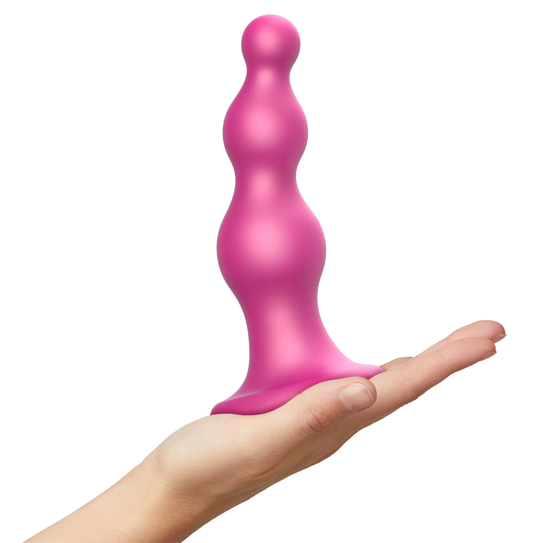 Strap-on-Me Hybrid Collection Beads Silicone Suction Cup Dildo - Small - Image 5