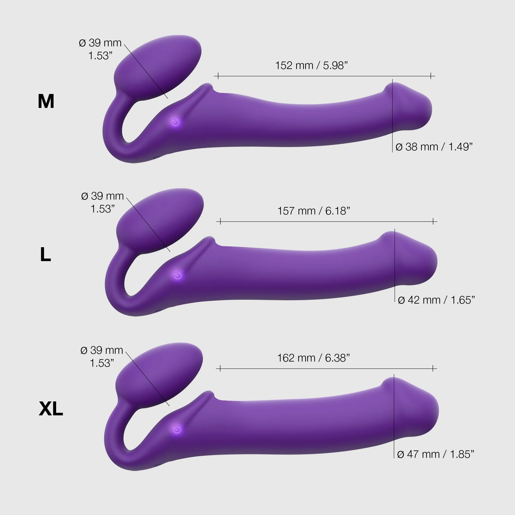 Strap-on-Me Silicone Purple Vibrating Strapless Strap-On - X-Large - Image 10