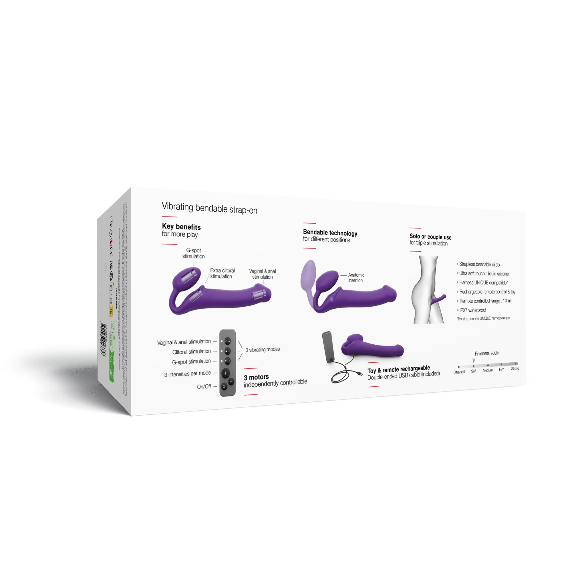 Strap-on-Me Silicone Purple Vibrating Strapless Strap-On - X-Large - Image 12