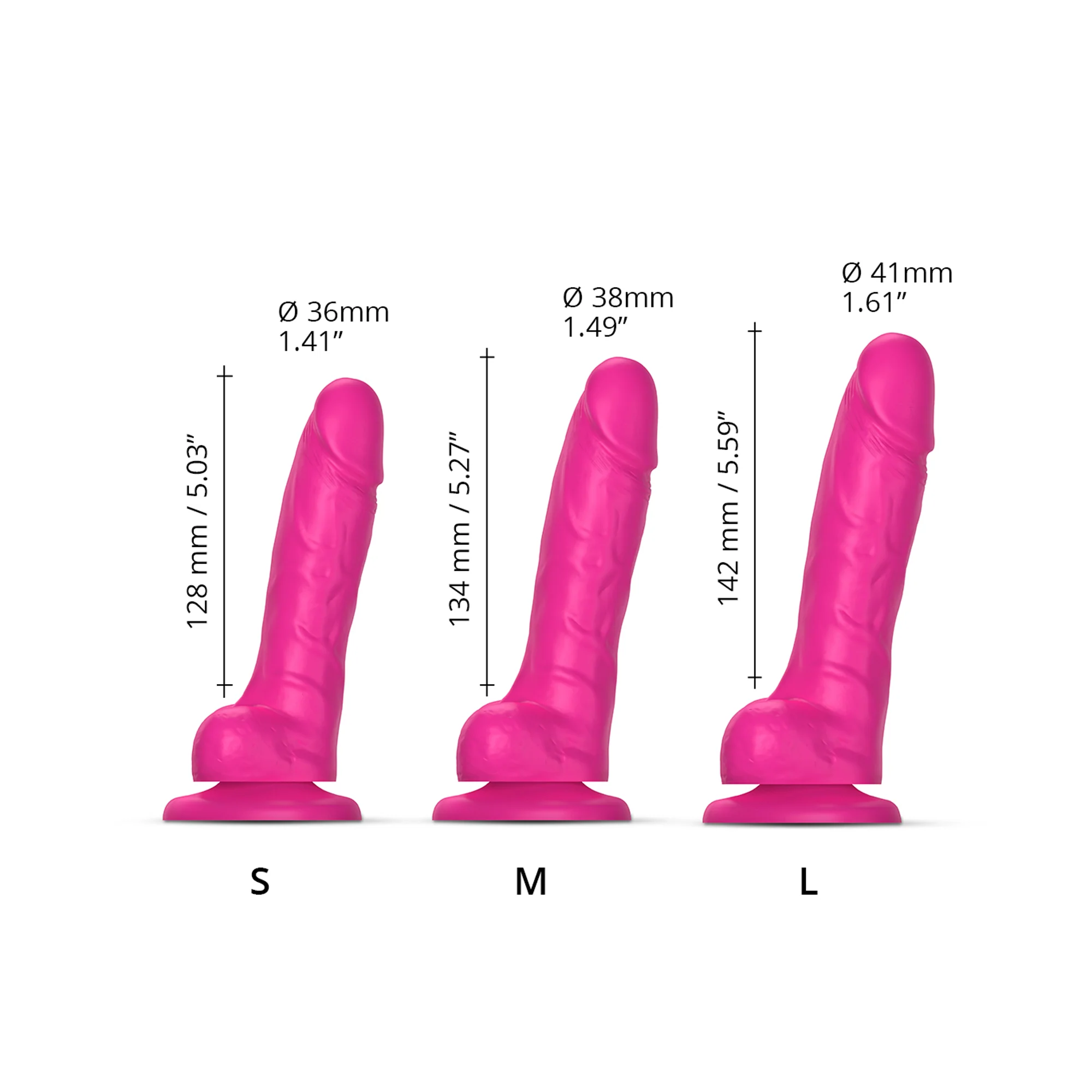 Strap-on-Me Sliding Skin Dual Density Silicone Realistic Dildo - Large - Image 6