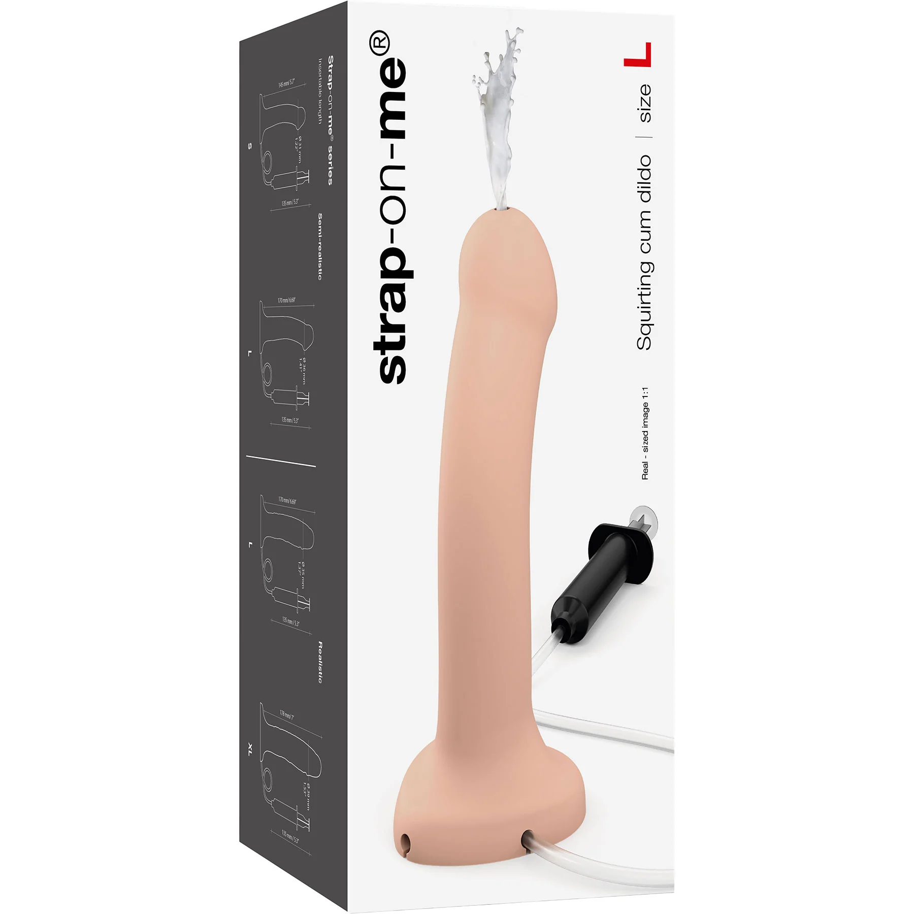 Strap-on-Me Squirting Harness Compatible Silicone Dildo - Large, Vanilla - Image 10