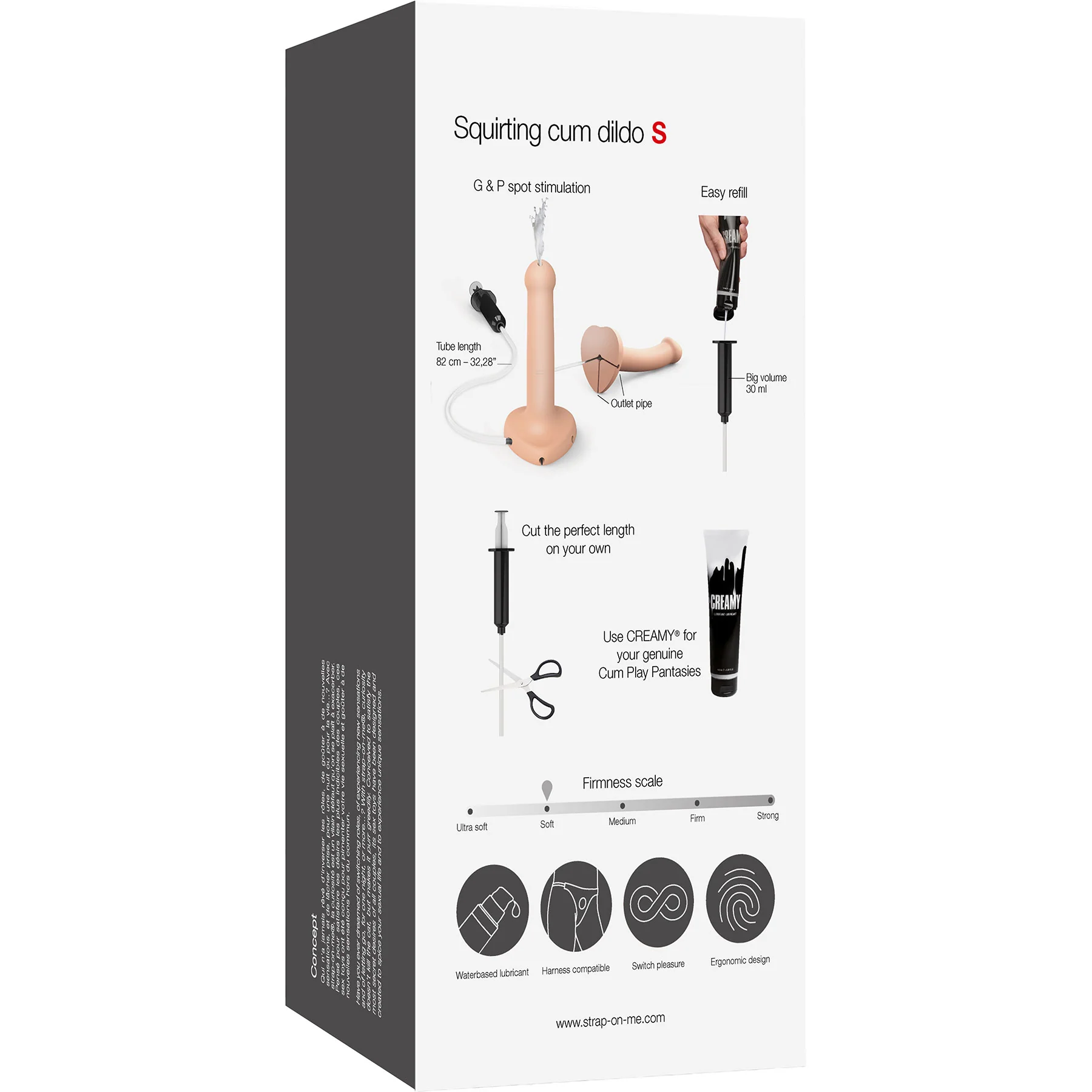 Strap-on-Me Squirting Harness Compatible Silicone Dildo - Small, Vanilla - Image 10