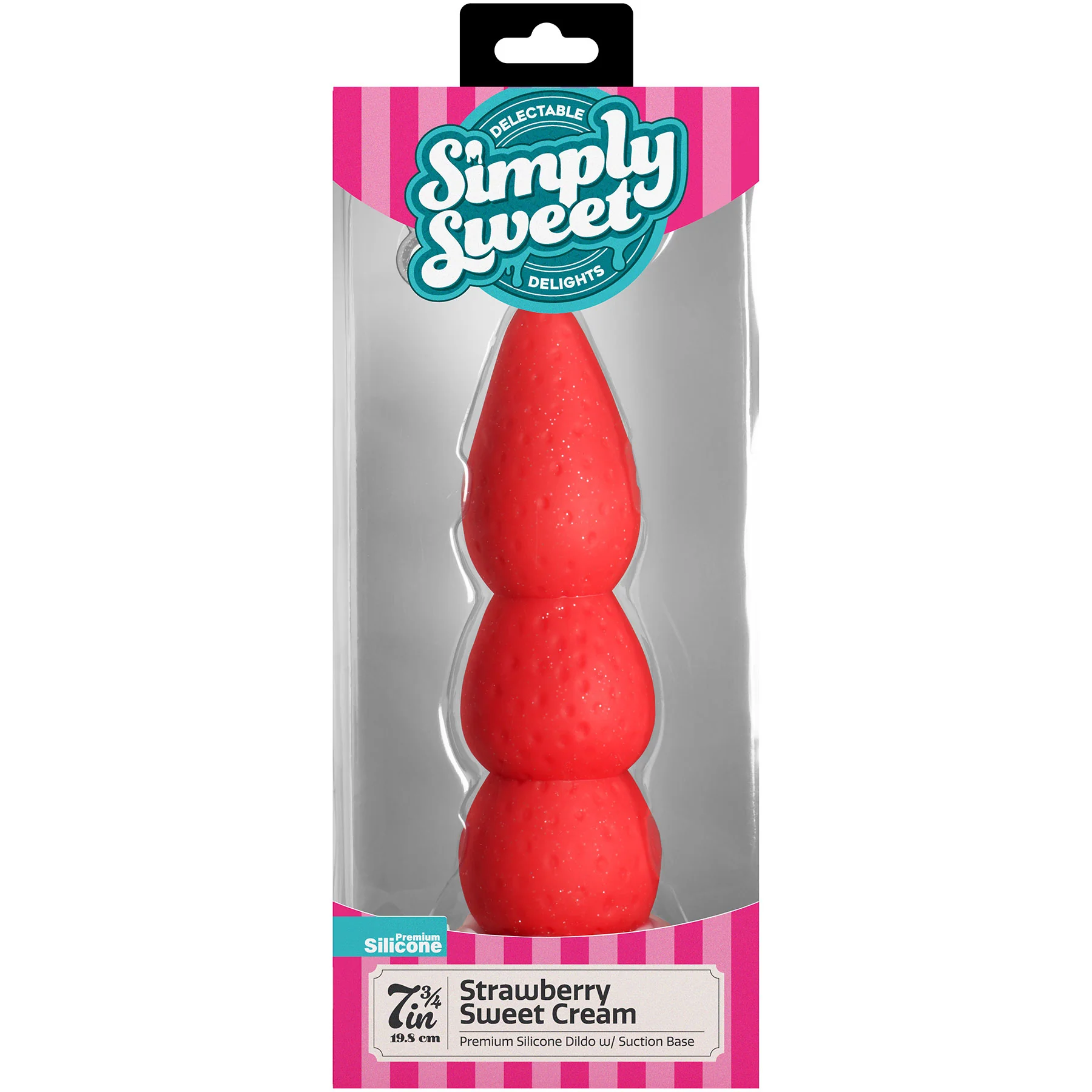 Strawberry Sweet Cream Premium 7.8" Silicone Dildo With Suction Cup Base - Image 12