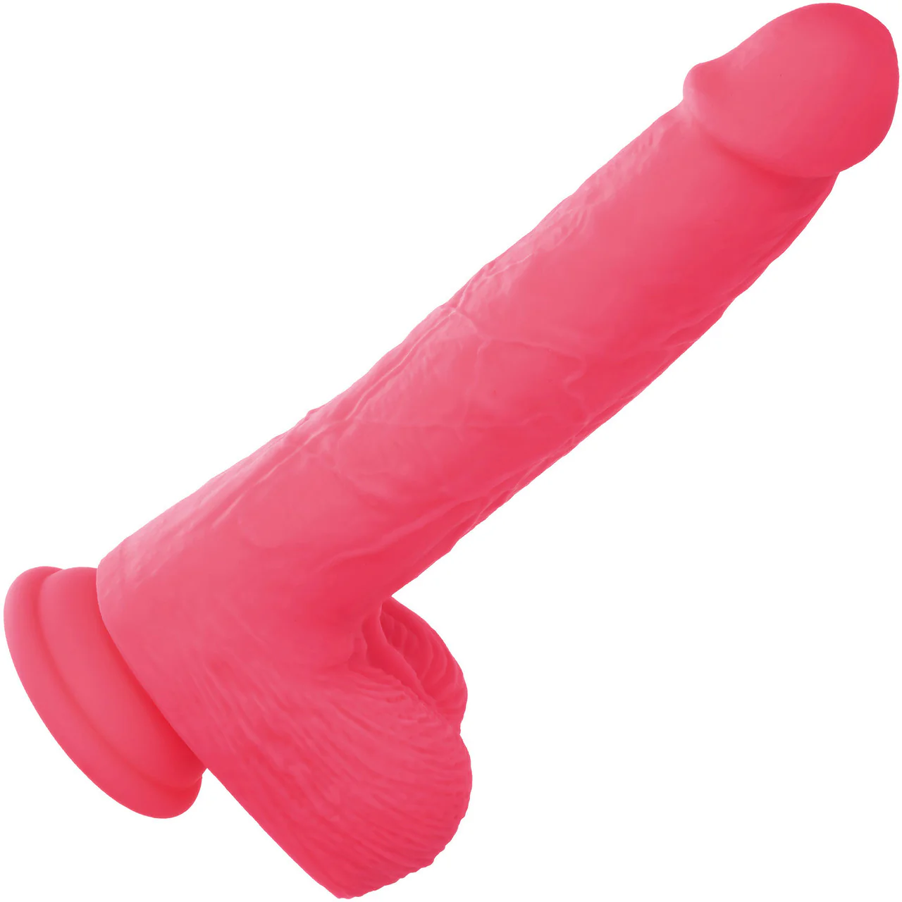 Studs 7" Rechargeable Rumbling & Thrusting Silicone Suction Cup Dildo With Balls By CalExotics - Pink