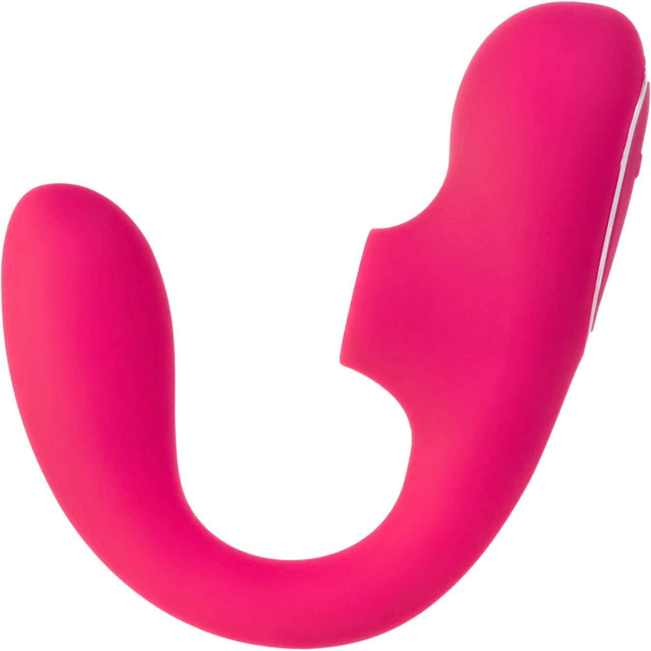SUKI Plus Rechargeable Silicone Dual Stimulation Vibrator With Clitoral Pulsator By VeDO - Foxy Pink - Image 3