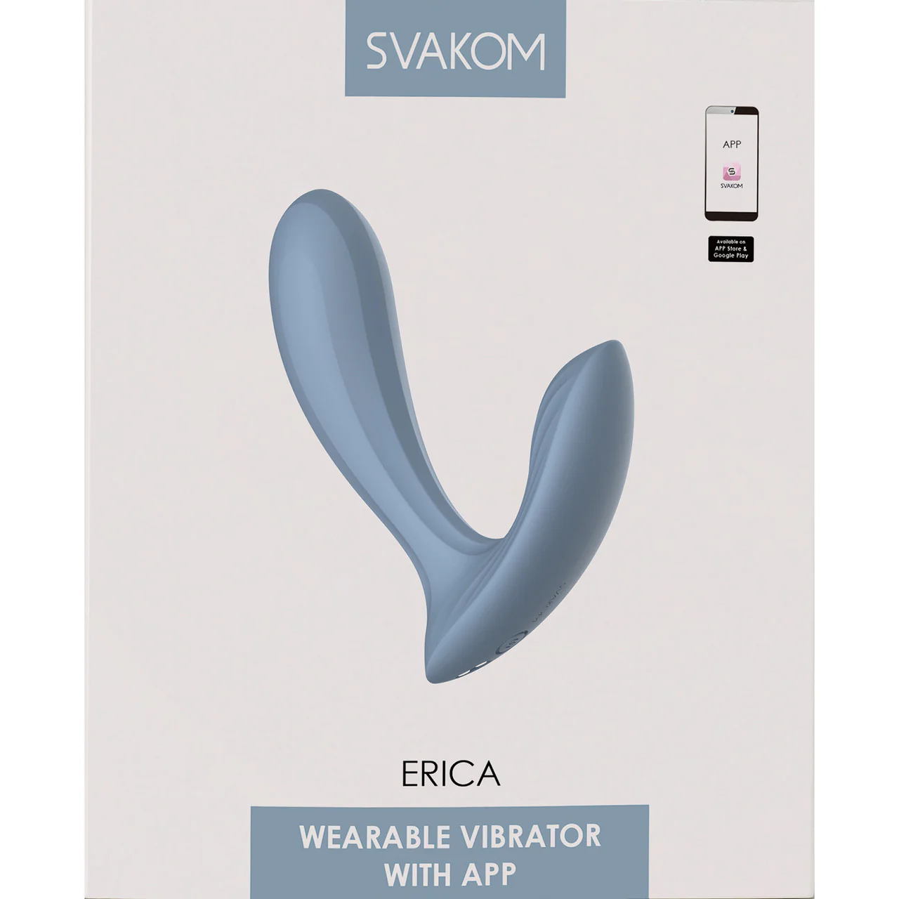 SVAKOM ERICA Wearable App Controlled Silicone Dual Stimulation Vibrator - Dusty Blue - Image 10