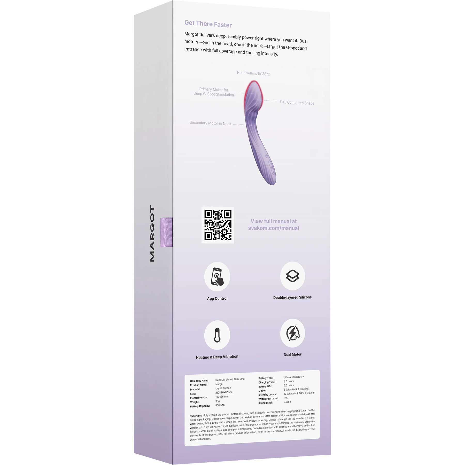 SVAKOM MARGOT Warming App Controlled Dual-Motor G-Spot Vibrator - Image 16