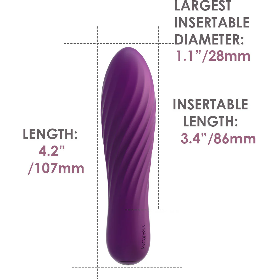 SVAKOM Tulip Rechargeable Waterproof Silicone Powerful Bullet Vibrator - Violet - Image 6