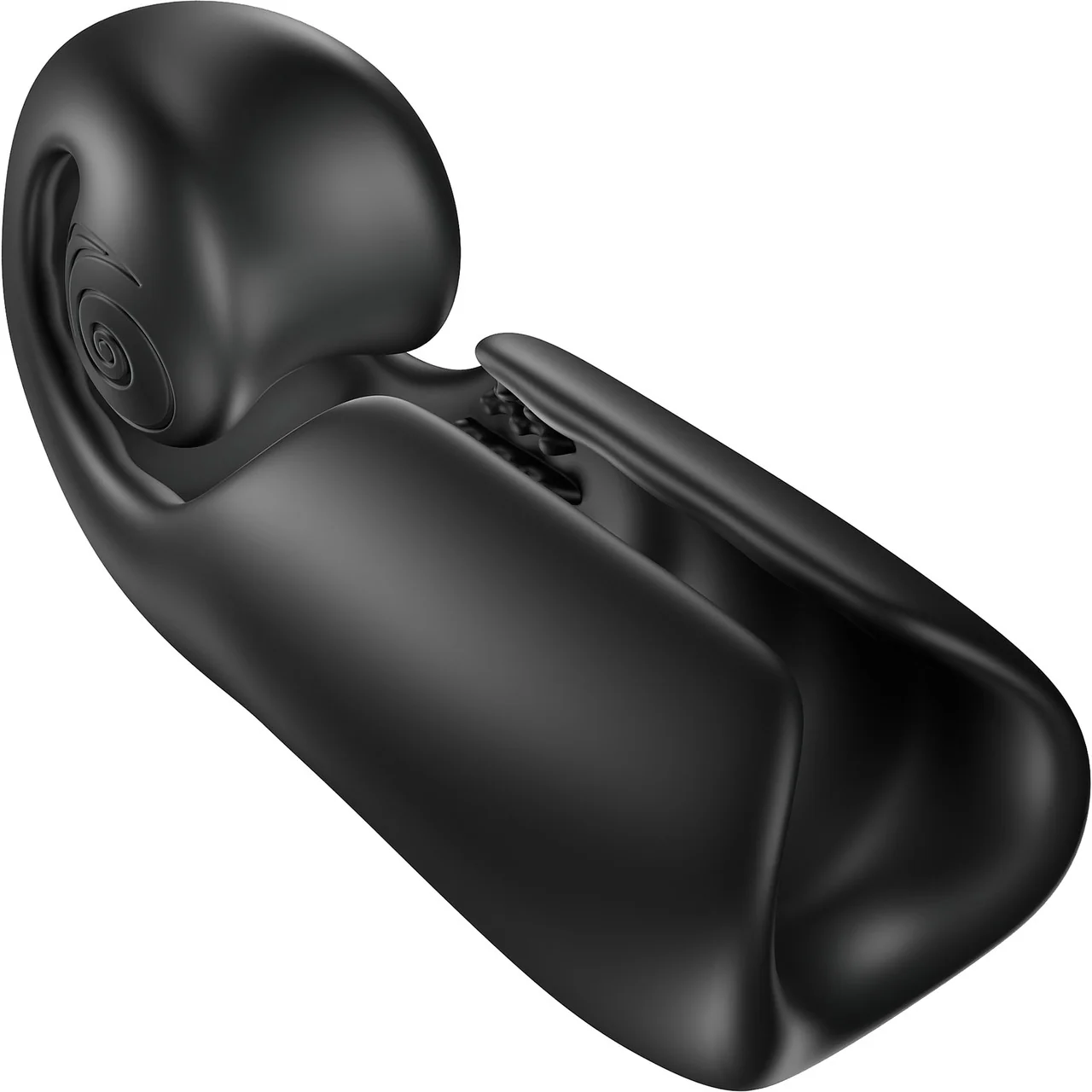 SVibe Snail EVO Silicone Penis Masturbator With Synchronized Head & Shaft Vibrations - Black - Image 2