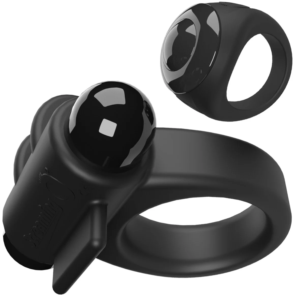 Switch Rechargeable Vibrating Silicone Cock Ring With Remote By Screaming O - Black - Image 3