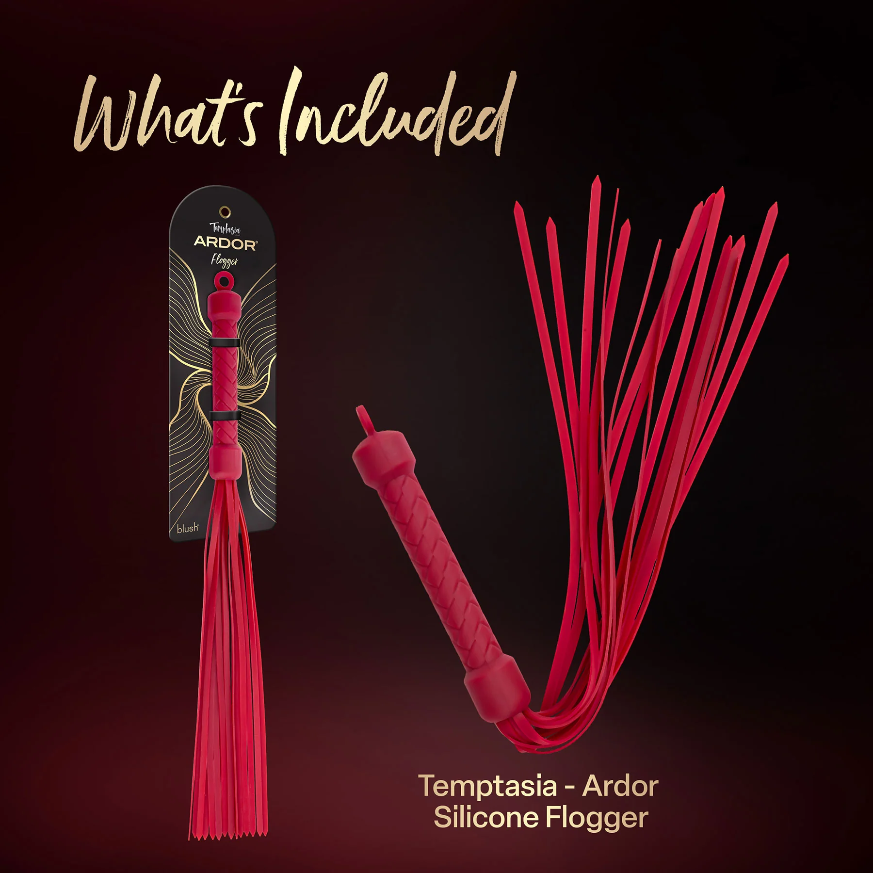 Temptasia® Ardor® Multi-Tail Silicone Flogger - Image 10