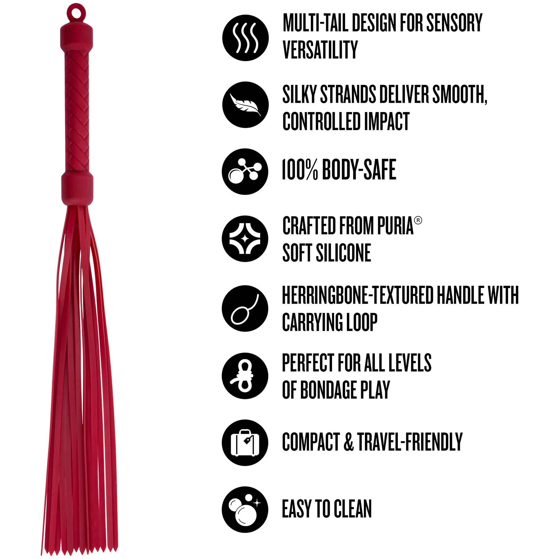 Temptasia® Ardor® Multi-Tail Silicone Flogger - Image 11