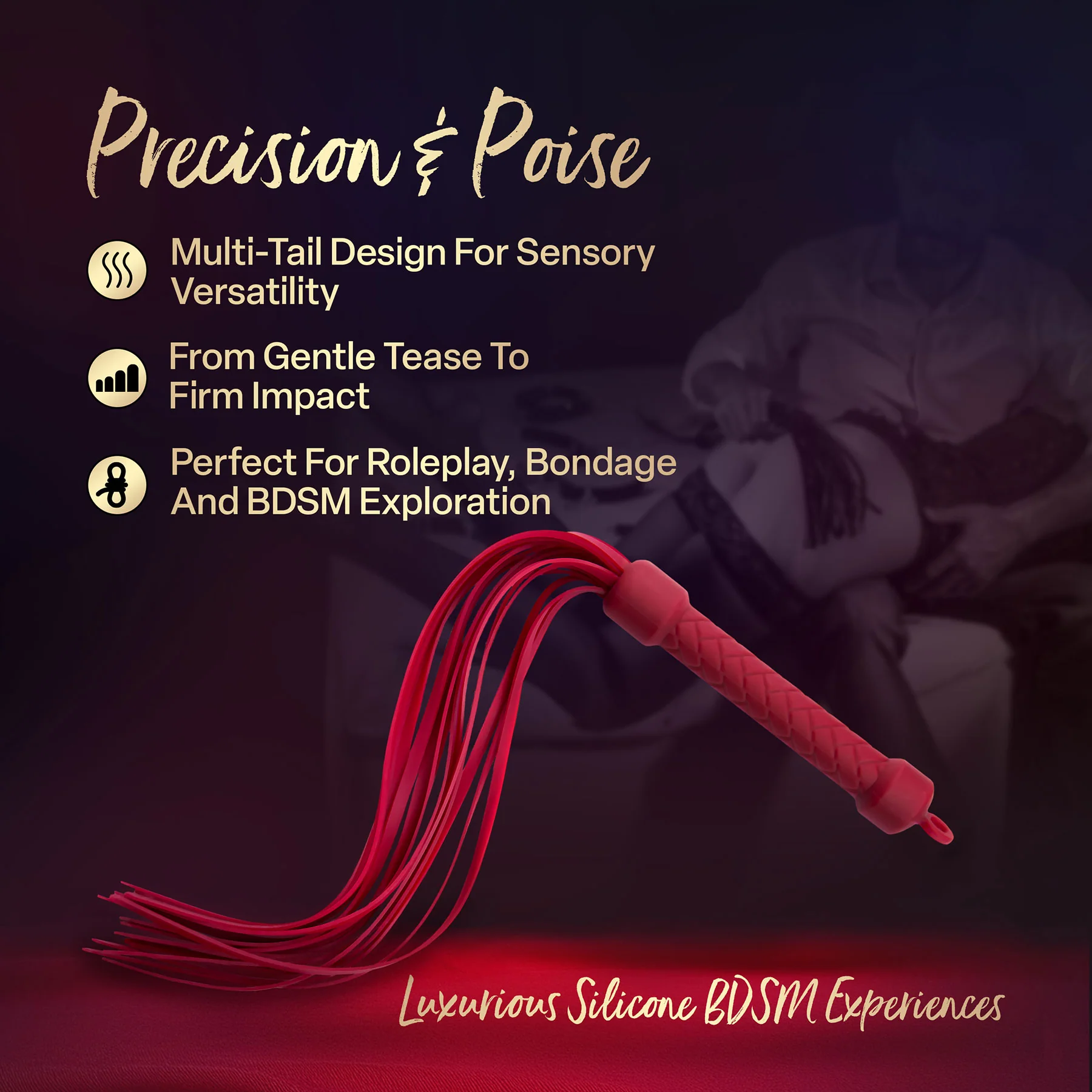 Temptasia® Ardor® Multi-Tail Silicone Flogger - Image 2