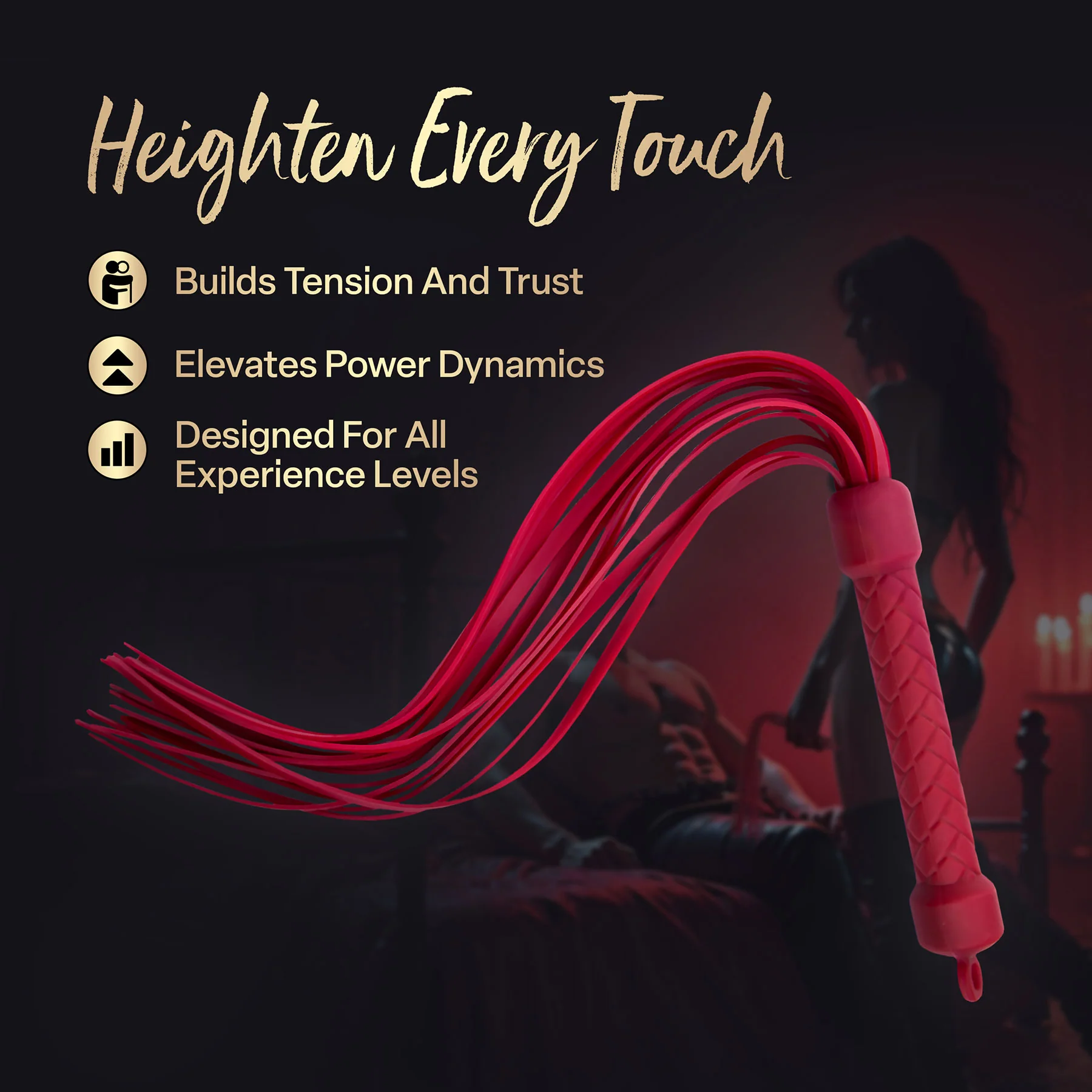 Temptasia® Ardor® Multi-Tail Silicone Flogger - Image 4