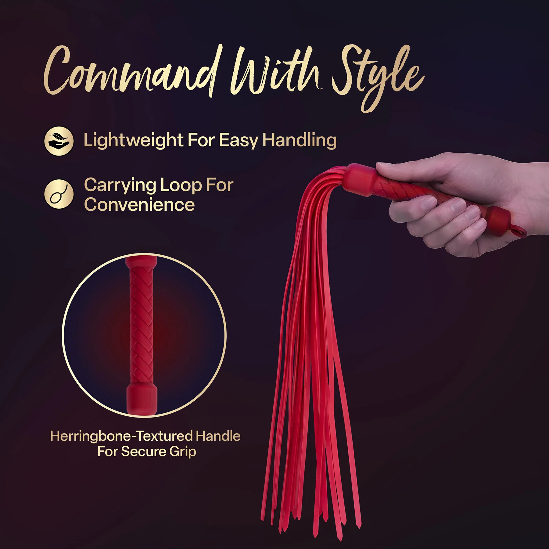 Temptasia® Ardor® Multi-Tail Silicone Flogger - Image 8