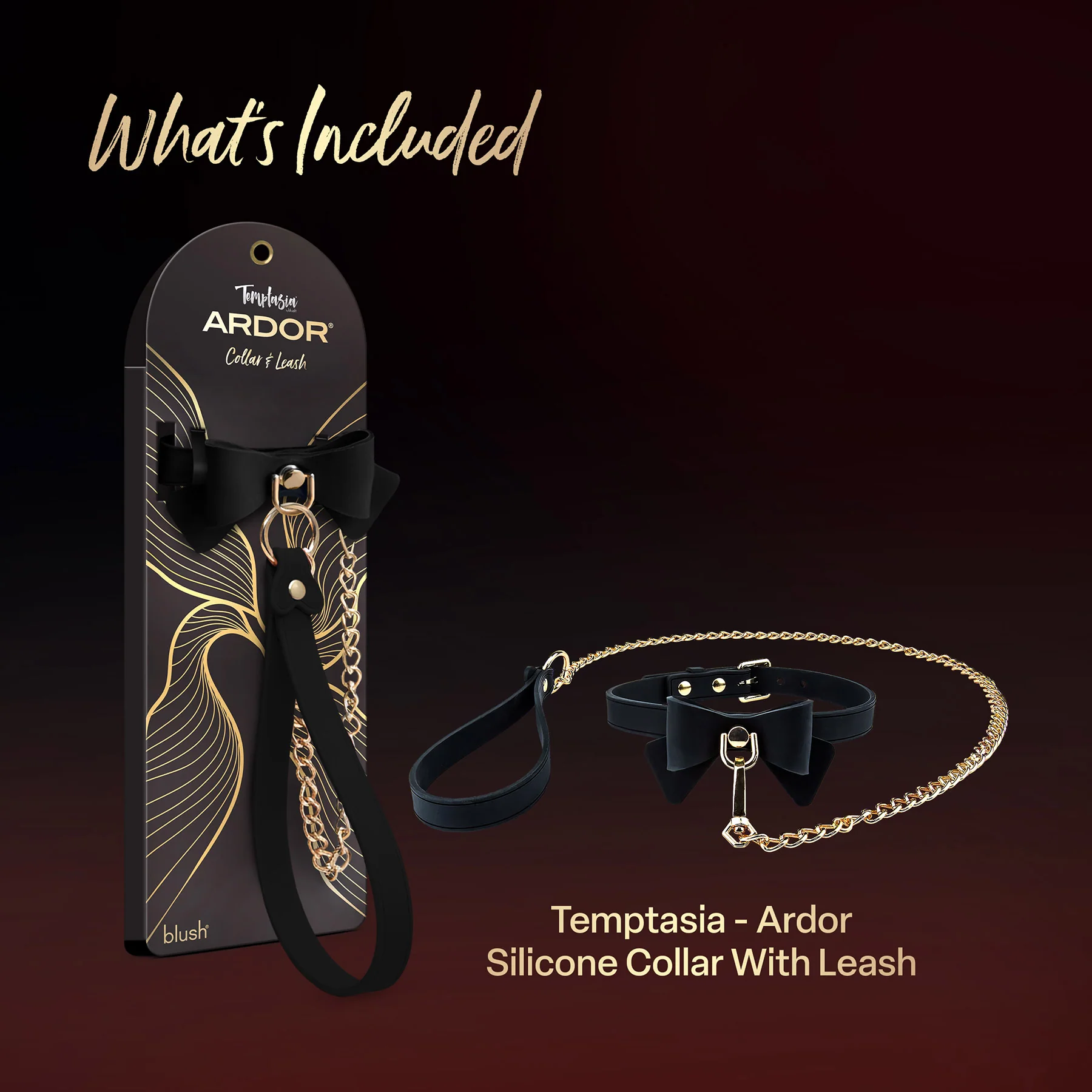 Temptasia® Ardor® Silicone Collar & Leash With Bow - Image 10