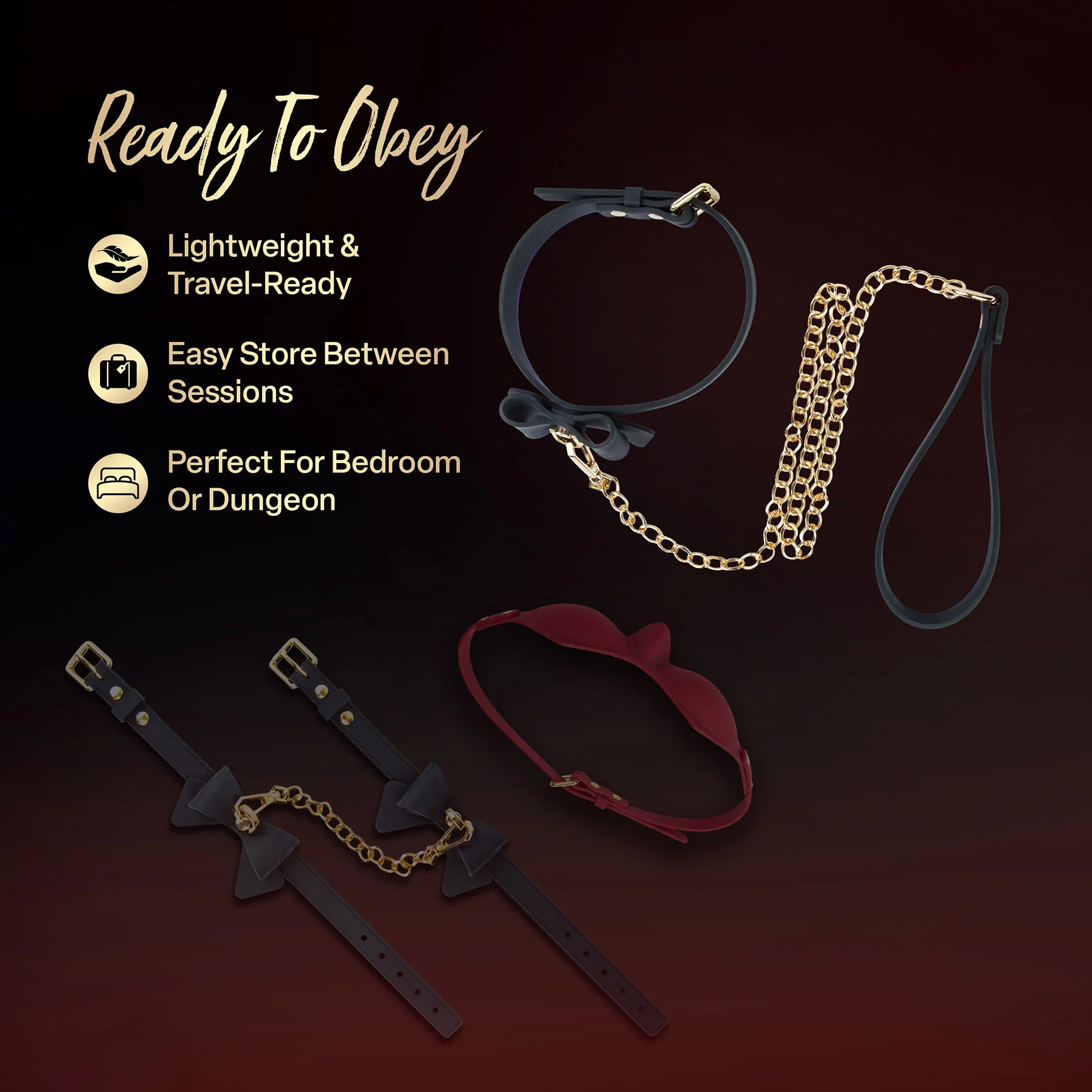 Temptasia® Ardor® Silicone Collar & Leash With Bow - Image 12