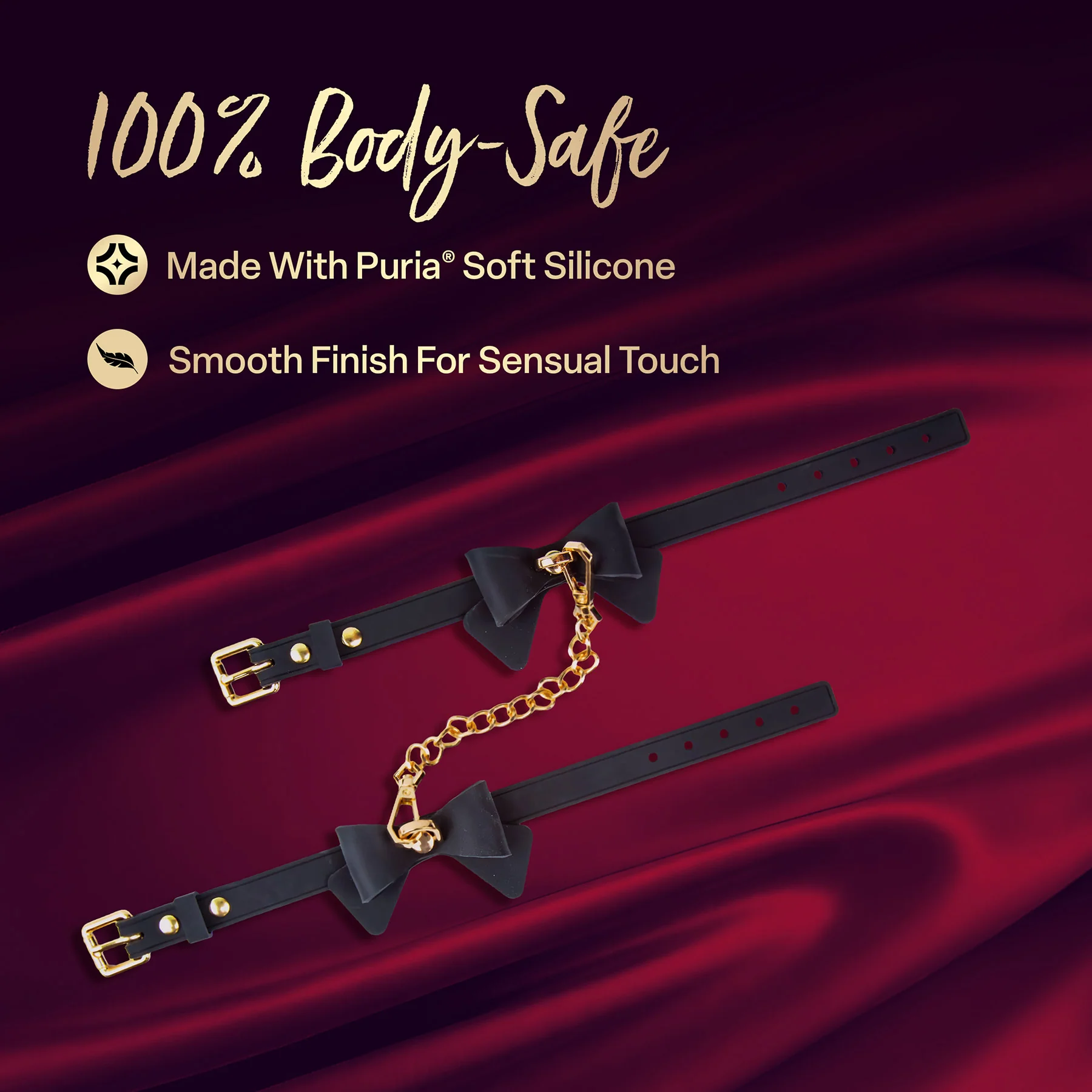 Temptasia® Ardor® Silicone Wrist & Ankle Restraints With Bow - Image 10