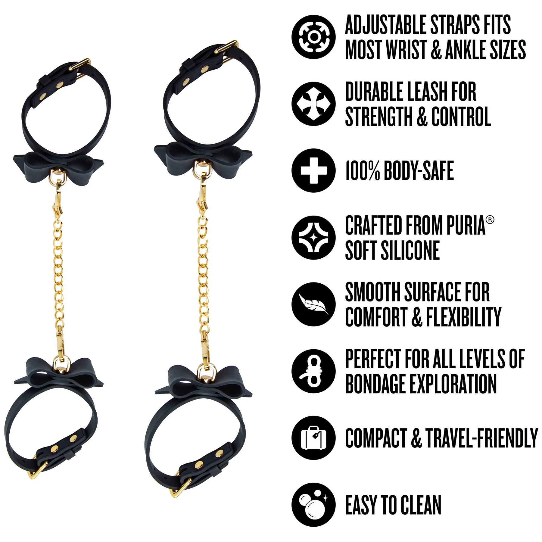 Temptasia® Ardor® Silicone Wrist & Ankle Restraints With Bow - Image 11