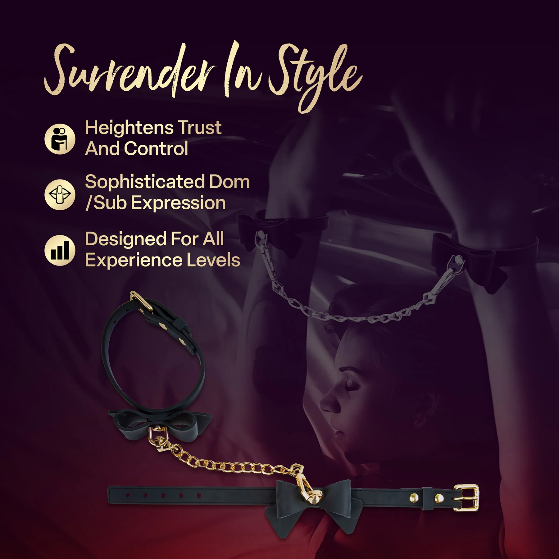 Temptasia® Ardor® Silicone Wrist & Ankle Restraints With Bow - Image 6