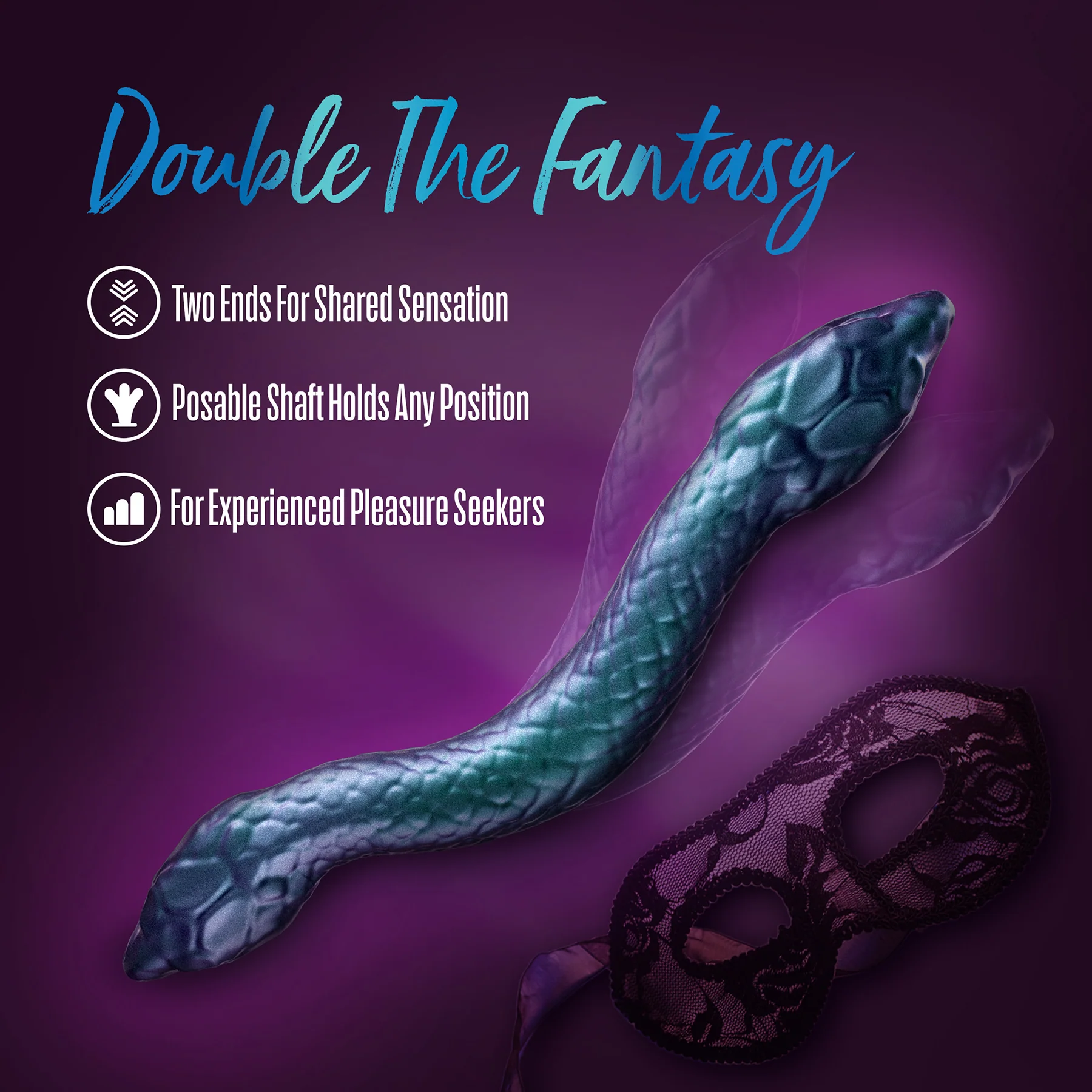 Temptasia Twin Python Silicone Double-Ended Posable Dildo - Image 2