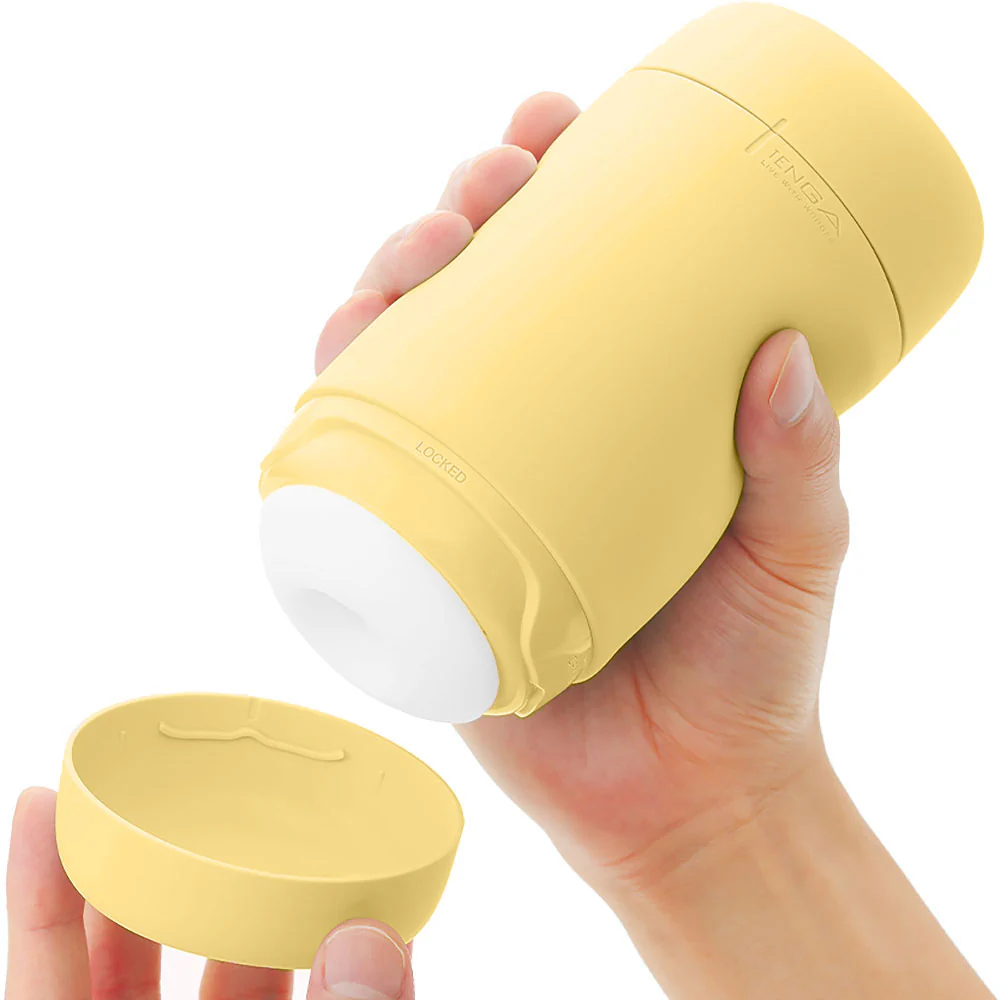 Tenga Puffy Reusable Penis Masturbation Cup - Custard Yellow - Image 10