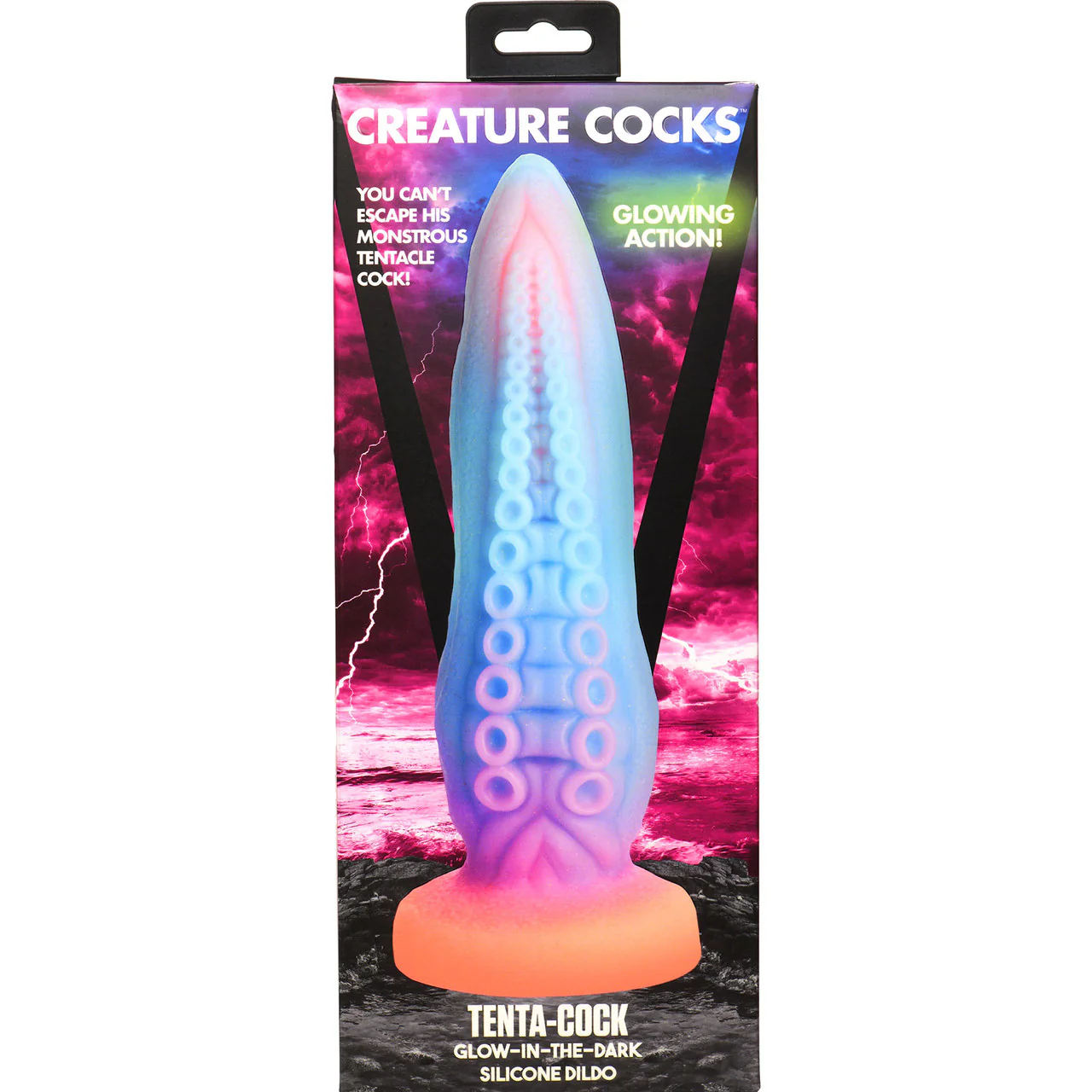 Tenta-Cock Glow In The Dark 9.5" Silicone Suction Cup Dildo By Creature Cocks - Image 21