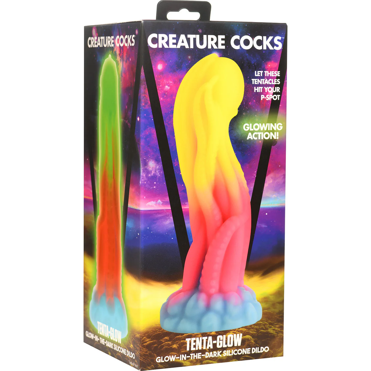 Tenta-Glow 8.5" Silicone Glow In The Dark Suction Cup Dildo By Creature Cocks - Image 16