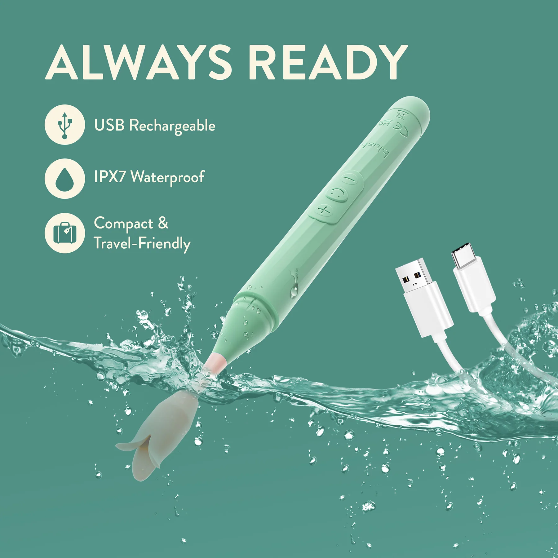 The Blush Collection Rechargeable Oscillating Wand Vibrator - Image 15