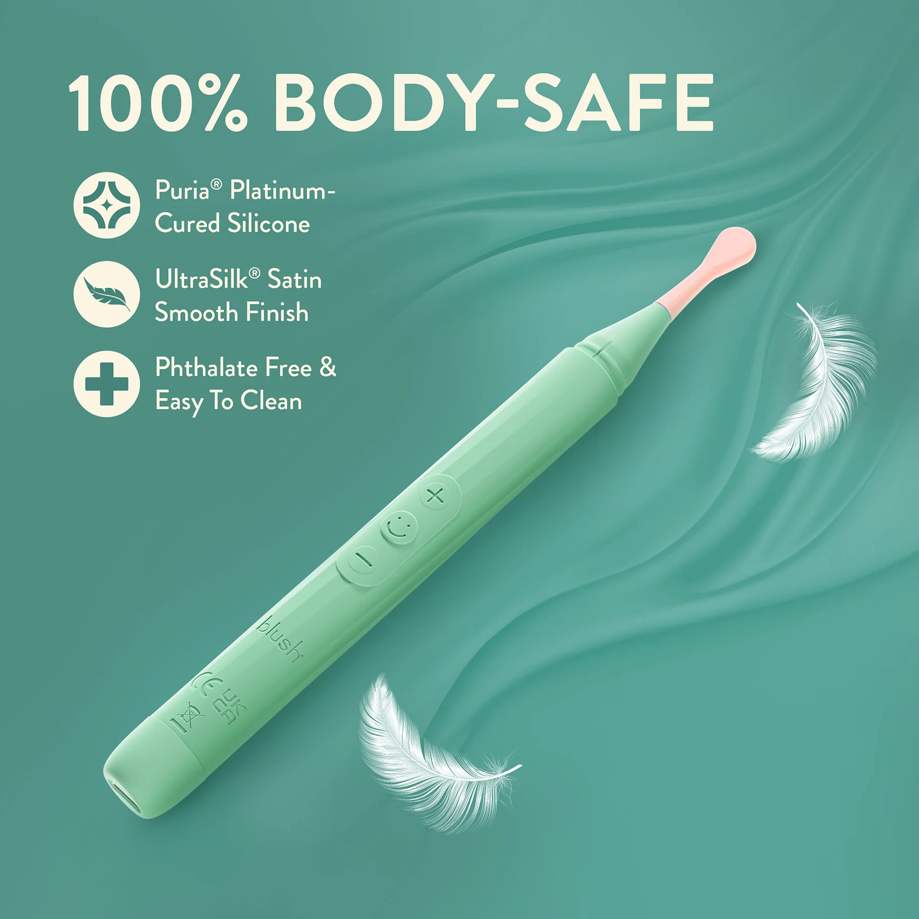 The Blush Collection Rechargeable Oscillating Wand Vibrator - Image 17