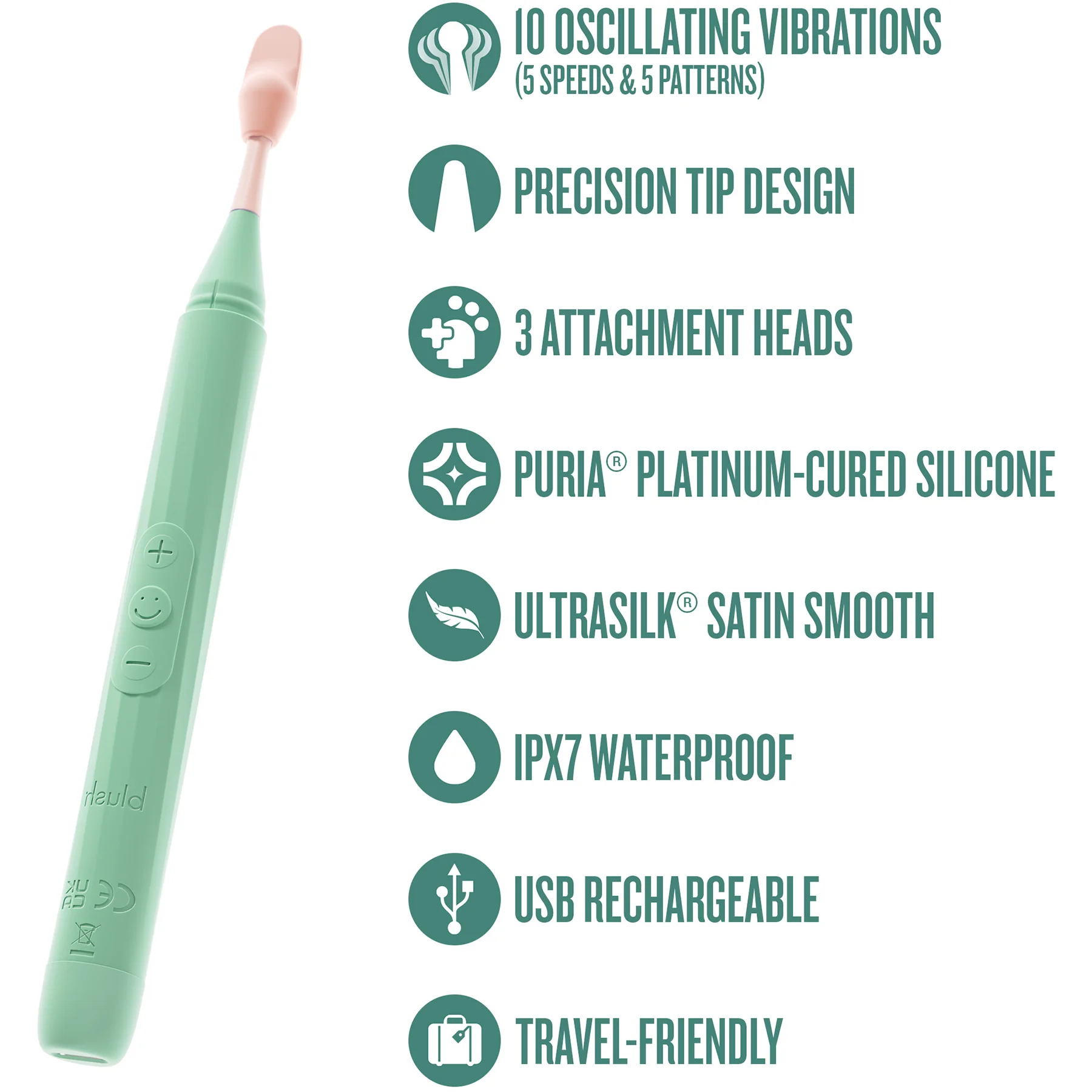 The Blush Collection Rechargeable Oscillating Wand Vibrator - Image 21