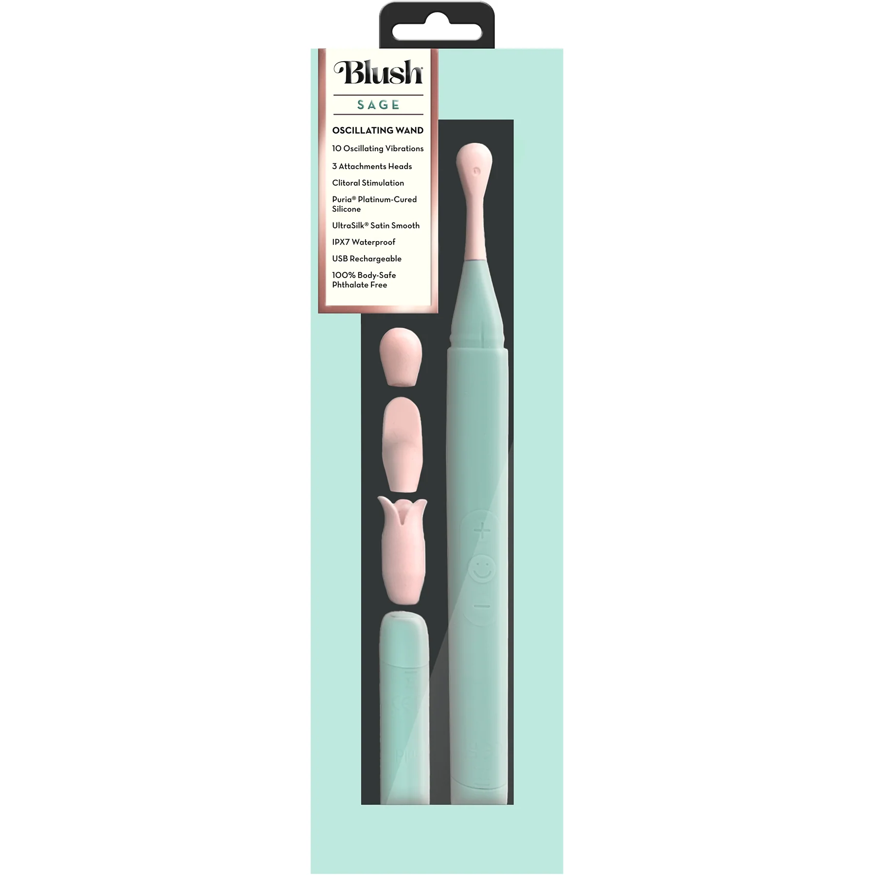 The Blush Collection Rechargeable Oscillating Wand Vibrator - Image 27