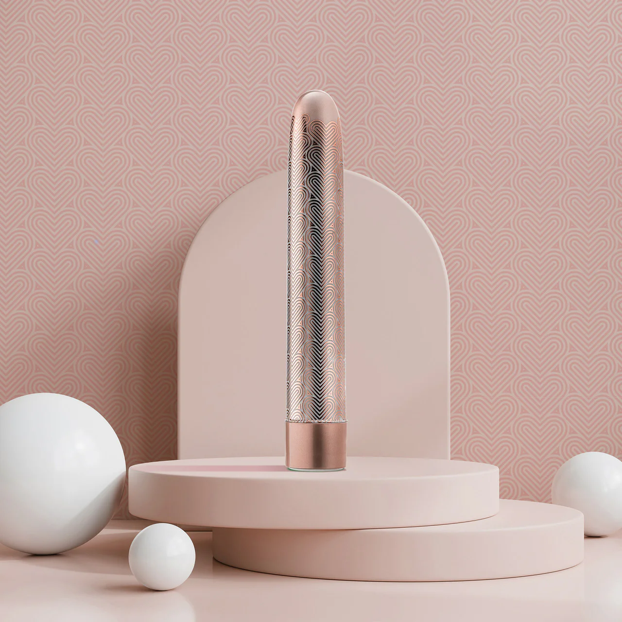 The Collection Lattice Limited Edition Rechargeable Waterproof Slimline Vibrator By Blush - Rose Gold - Image 10