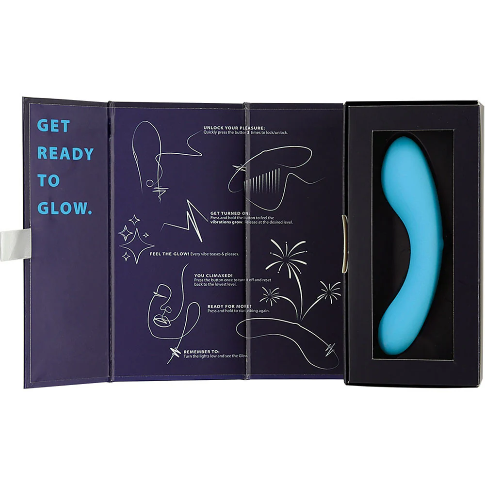 The Mini Swan Wand Rechargeable Waterproof Silicone Glow In The Dark G-Spot Vibrator - Blue - Image 6
