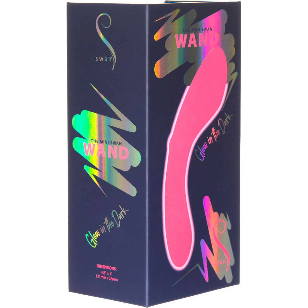 The Mini Swan Wand Rechargeable Waterproof Silicone Glow In The Dark G-Spot Vibrator - Pink - Image 7