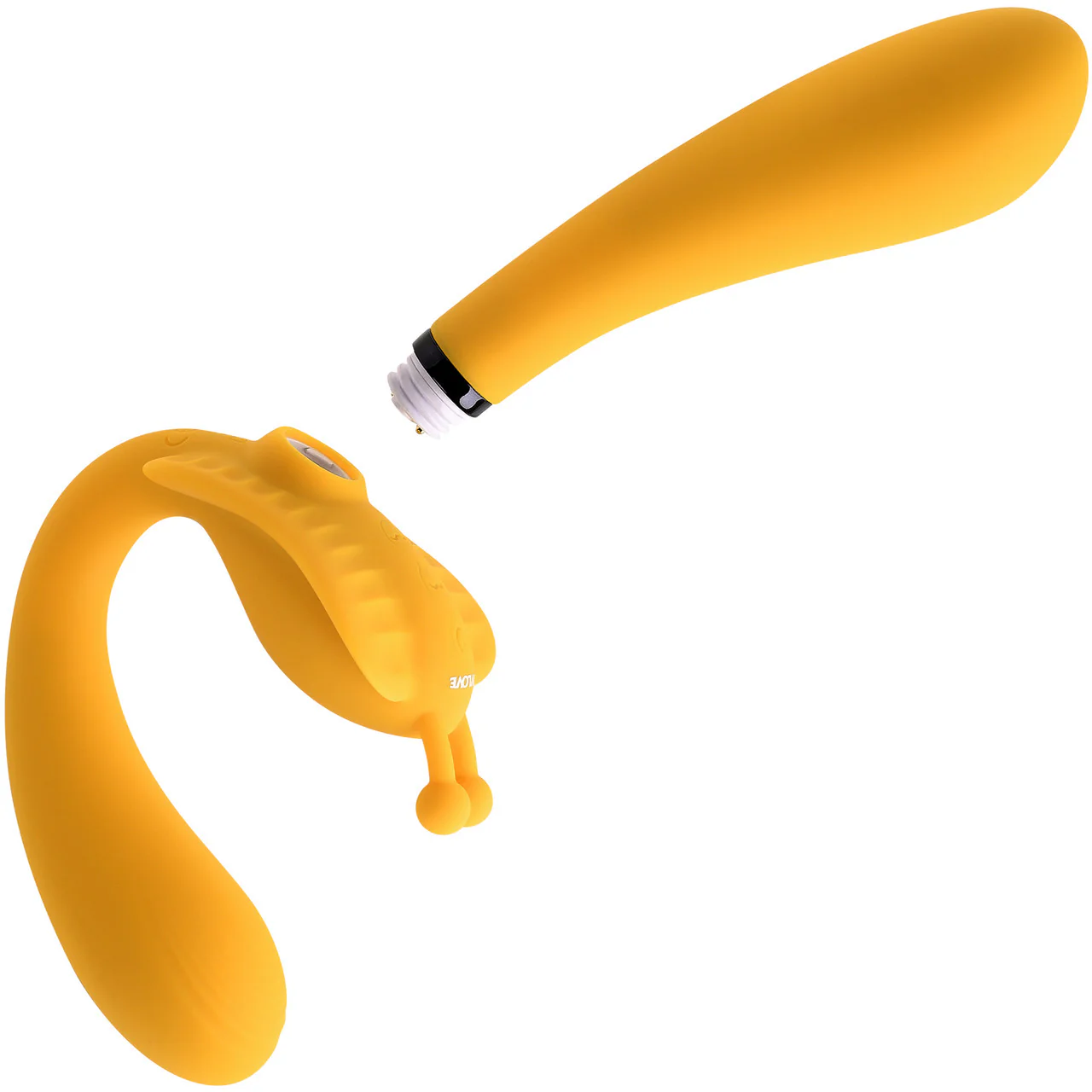 The Monarch Silicone Strapless Strap-On Vibrator With Removable Shaft By Evolved Novelties - Yellow - Image 3
