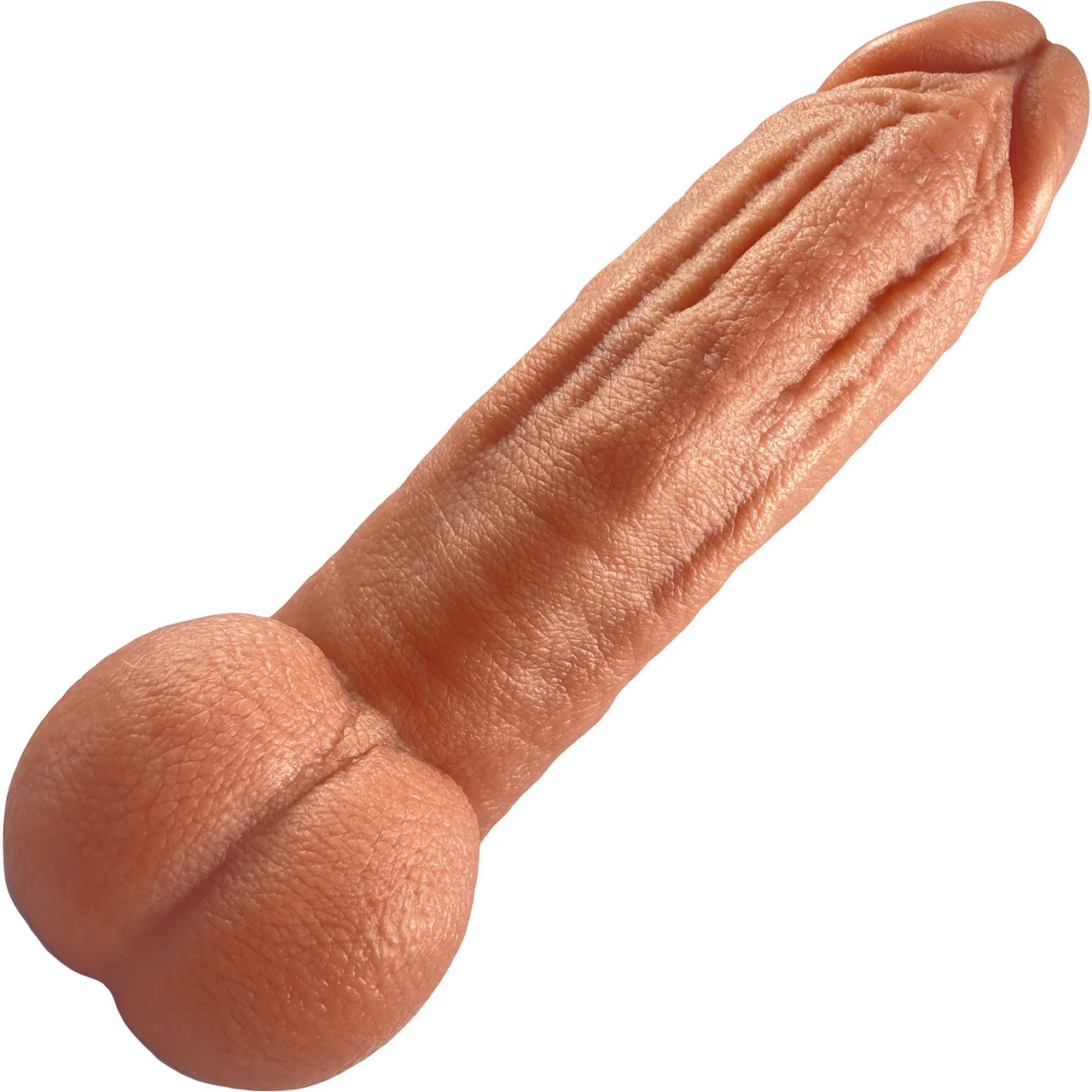 The Titan Giant 8.5" Platinum Silicone Ultrarealistic Dildo With Balls By Uberrime - Caramel - Image 3