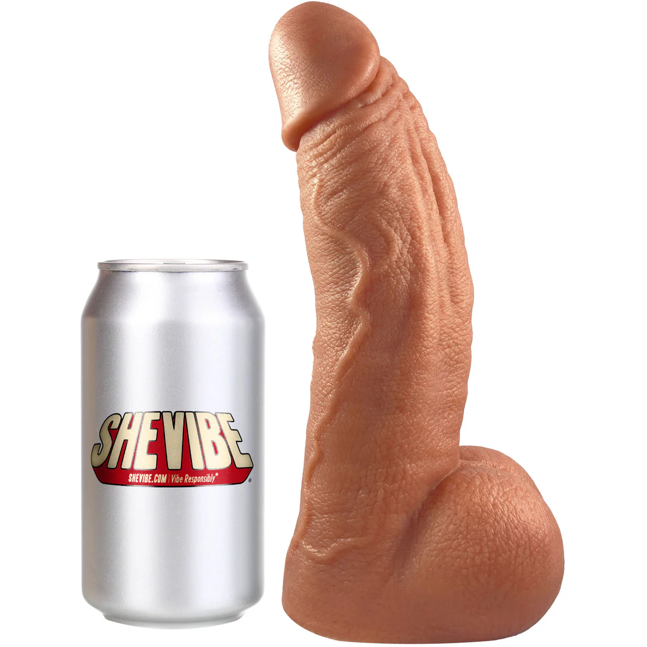The Titan Giant 8.5" Platinum Silicone Ultrarealistic Dildo With Balls By Uberrime - Caramel - Image 6