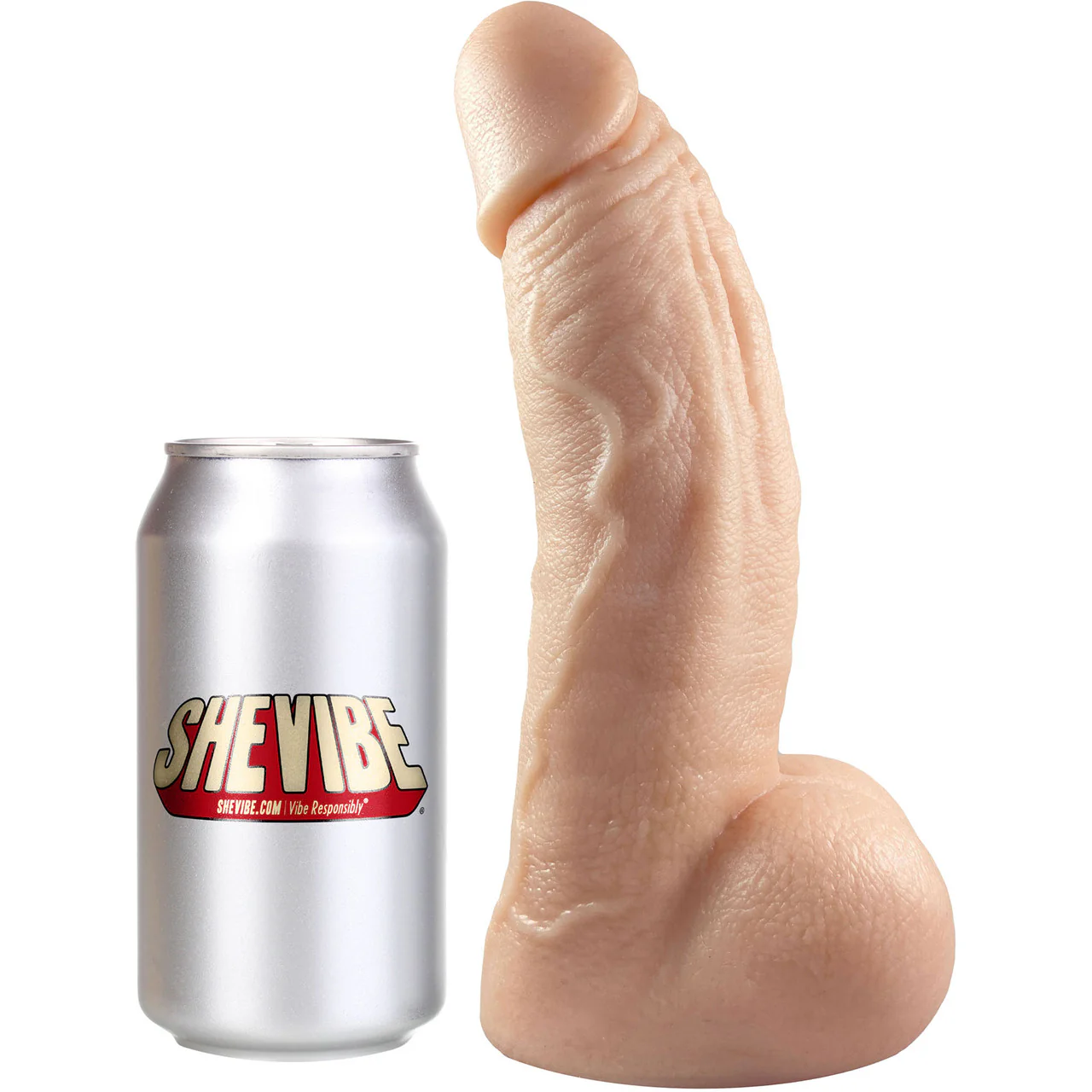 The Titan Giant 8.5" Platinum Silicone Ultrarealistic Dildo With Balls By Uberrime - Vanilla - Image 6