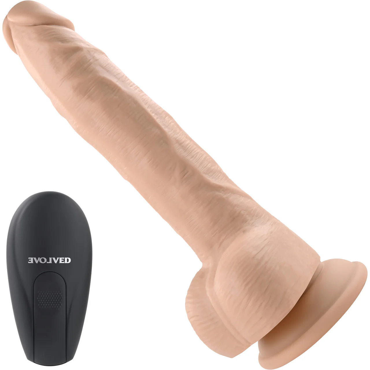 Thrust In Me Silicone Thrusting Vibrating Realistic Dong With Remote By Evolved Novelties - Vanilla - Image 4