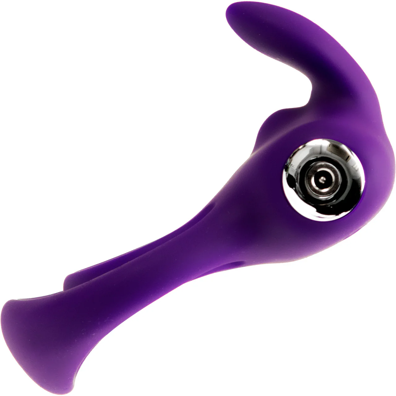 Thunder Bunny Rechargeable Silicone Dual Cock Ring By VeDO - Deep Purple - Image 2