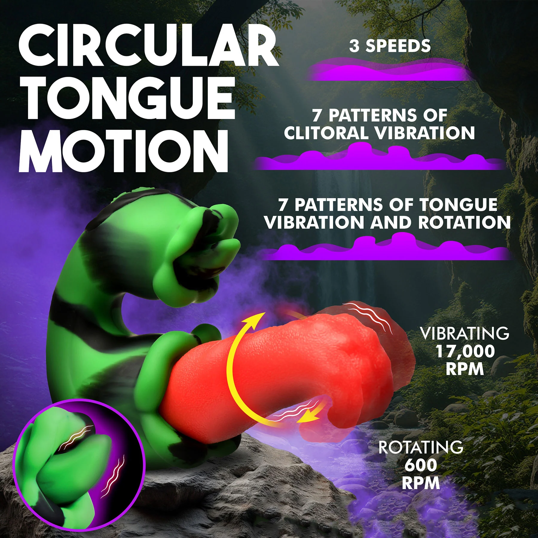 Tongue Lasher Licking & Vibrating Silicone Stimulator By Creature Cocks - Image 15