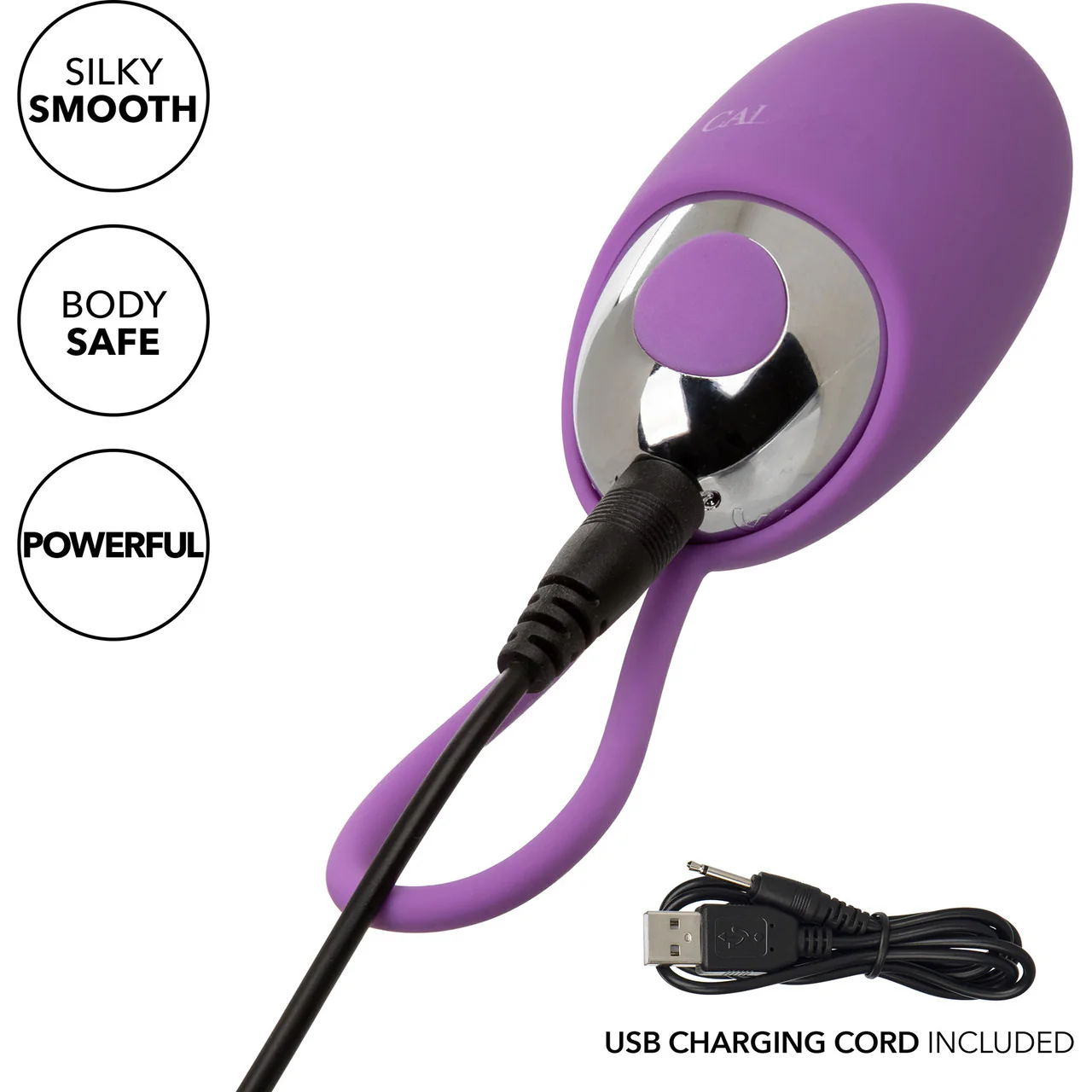 Turbo Buzz Bullet With Removable Silicone Sleeve - Rechargeable Vibrator By CalExotics - Purple - Image 6