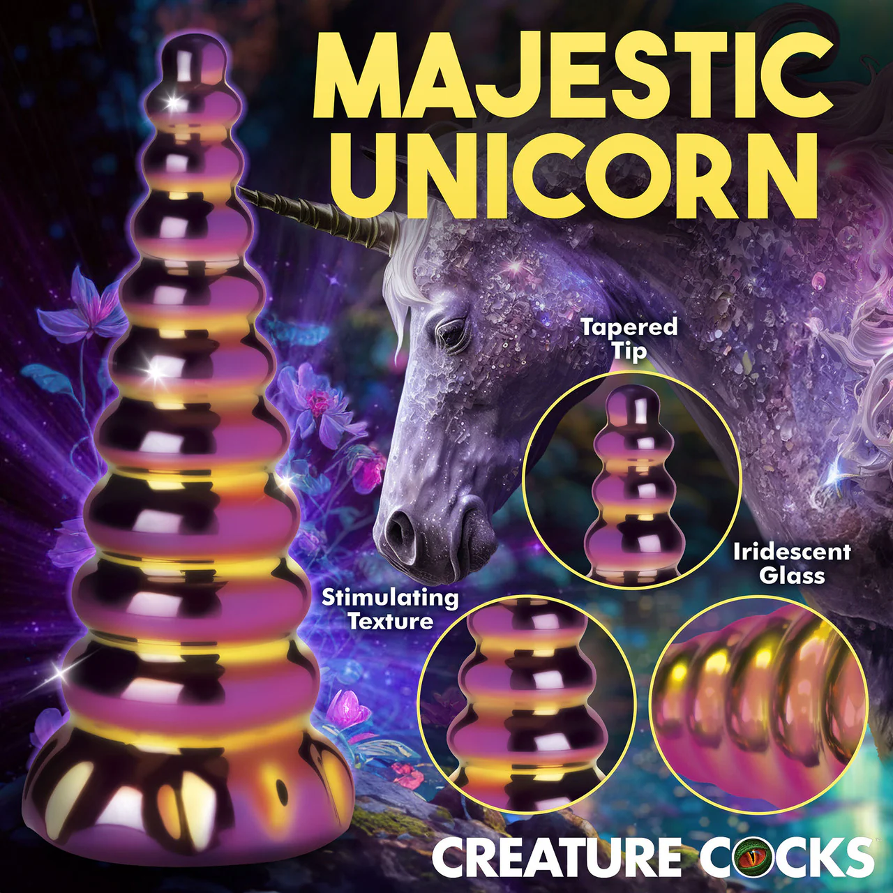 Twilight 6.25" Rainbow Glass Dildo By Creature Cocks - Image 8